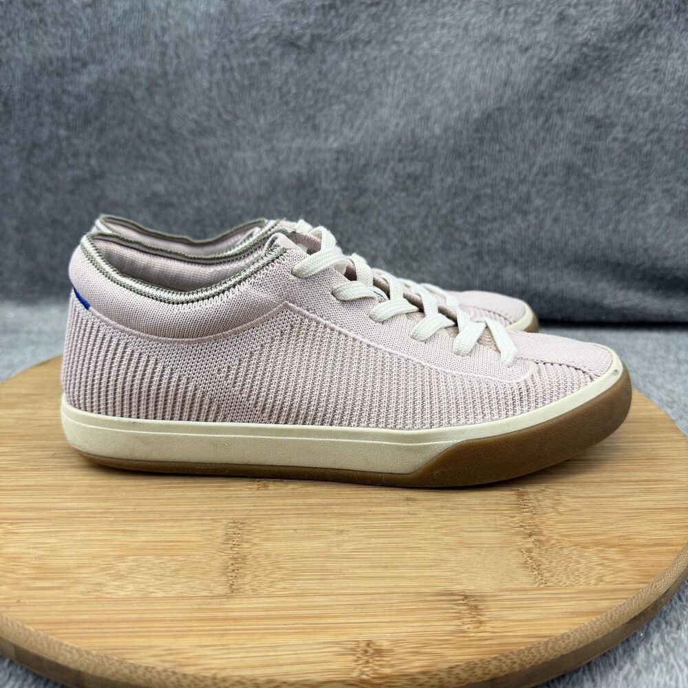 Rothy's Shoes Womens Size 6 Pink Knit Lace Up Flats Casual Vegan Eco Comfort